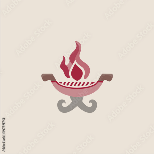 Stylized Campfire Brazer Emblem with Flaming Flames.