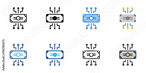Virtual currency icons set multiple style collection. Editable stroke 
