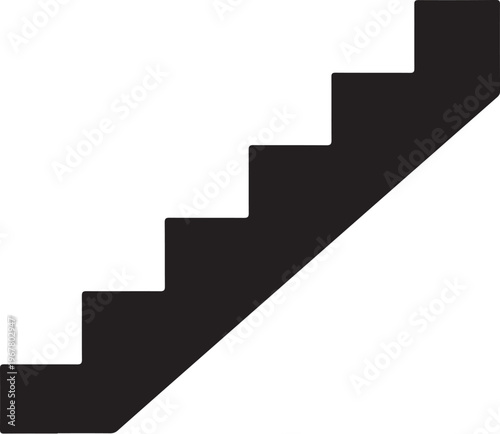 Staircase, Stairway, Steps, Black Vector Icon