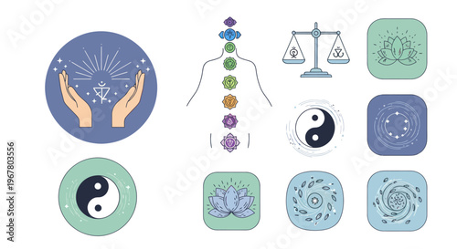 Spiritual Chakra Balance: Harmony, Healing, and Cosmic Energy Symbols