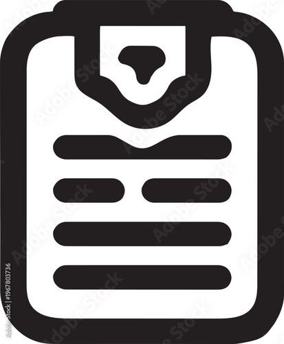 Bold Clipboard Icon Minimalist Report and Document Line Art