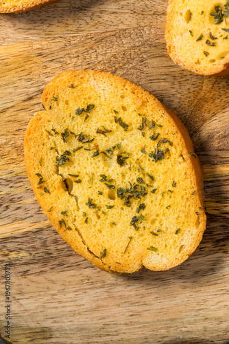 Bild auf Leinwand Homemade Garlic Italian Crostini Bread