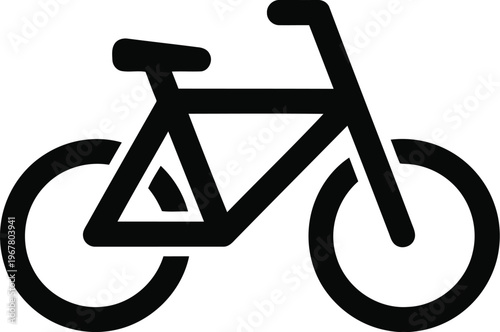 Black bicycle silhouette representing cycling sport and healthy eco-friendly transportation alternative for urban commuting