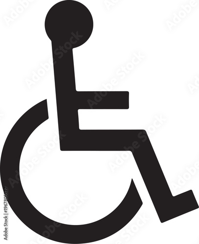 Disability, wheelchair, accessibility symbol, black icon