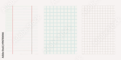 Three different types of graph paper patterns displayed vertically