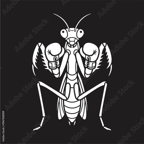 Praying Mantis Insect Illustration.