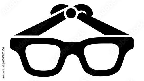 Reading glasses foldable icon