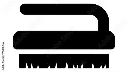 Shoe cleaning brush icon, a simple vector illustration representing footwear maintenance and hygiene