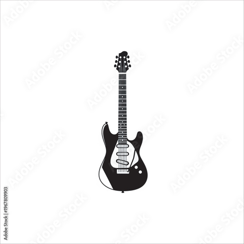 Acoustic guitar vector illustration on white background