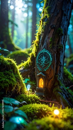 Enchanted Forest Dwelling - A Magical Miniature Home in a Mossy Woodland.