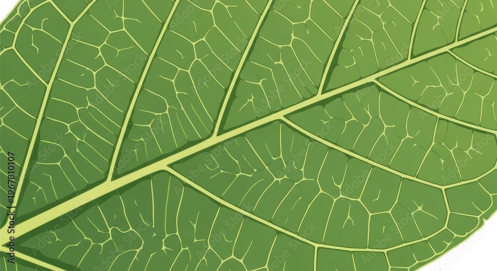 Fototapeta premium Close-up of a vibrant green leaf with intricate veins.