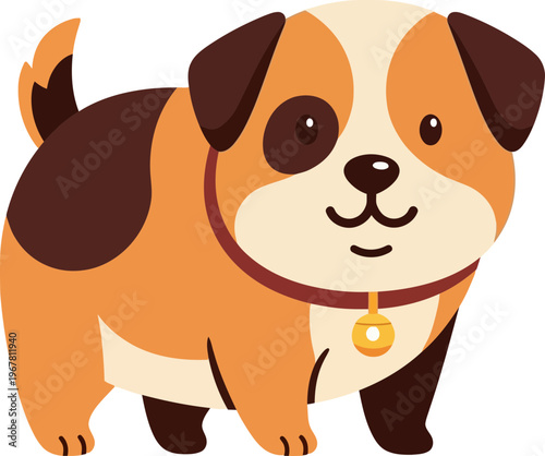 Cute Brown Dog With Collar.