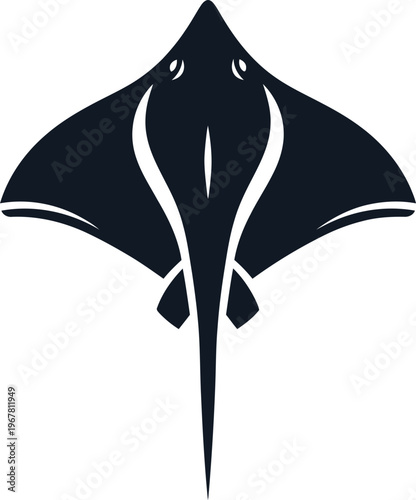 Black silhouette of a stingray fish.