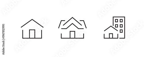 Wallpaper Mural homes thin line icons. smart home,  House Buildings Architecture  public infrastructure. City, real estate, palace line icons set, editable stroke isolated on white, linear vector outline Torontodigital.ca