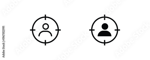 Human Target Icons User Focus Aim Audience Marketing Business Goal icon symbol logo illustration,editable stroke, flat design style isolated on white