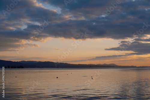 宍道湖の美しい夕焼け