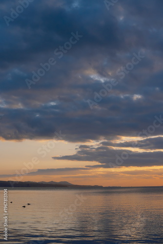 宍道湖の美しい夕焼け