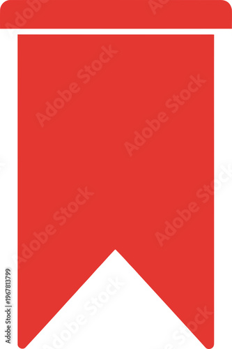 Free Download Red ribbon bookmark with folded top. - GFXLoad