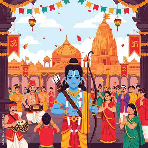 Blue Skinned Man with Bow and Arrow.