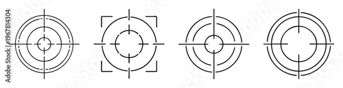 Various target crosshairs set in black and white in vector format