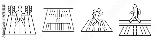 Road safety and pedestrian crossings for adults and children in the city