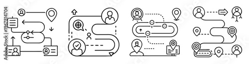 Process automation with user identification and location data tracking diagram workflow