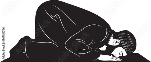 Black and white of a woman lying on her side lying down