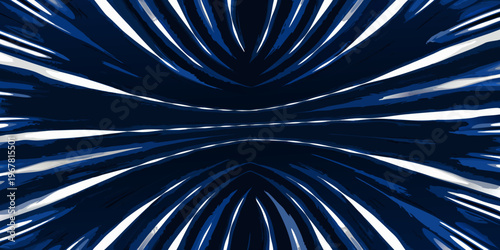 Abstract dark blue and white lines radiating from a central point