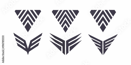 Geometric shapes a collection of dark triangular and chevron designs