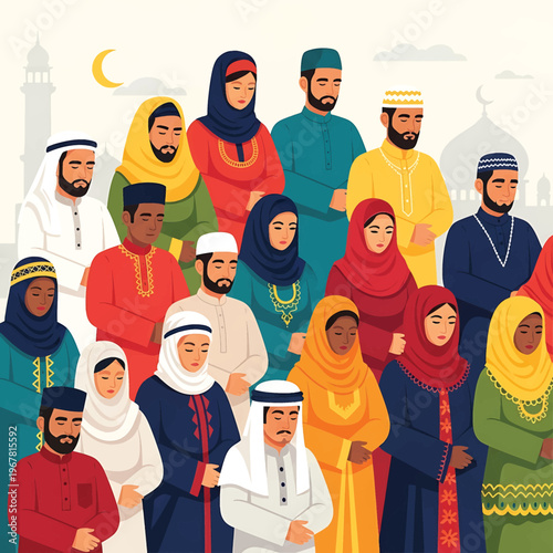 Diverse Group of Muslim People Together.