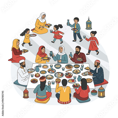 People sitting around a large table.