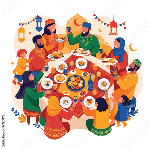 People sitting around a dinner table.