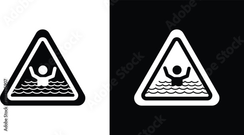 Risk of drowning warning sign