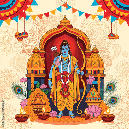 Hindu God Rama Statue Idol.