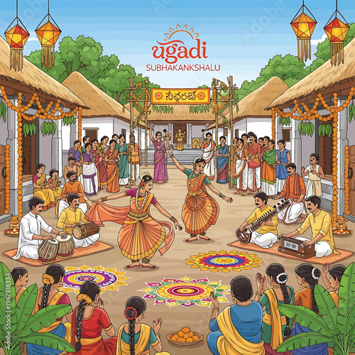 Traditional Indian dancers performing folk dance 2.