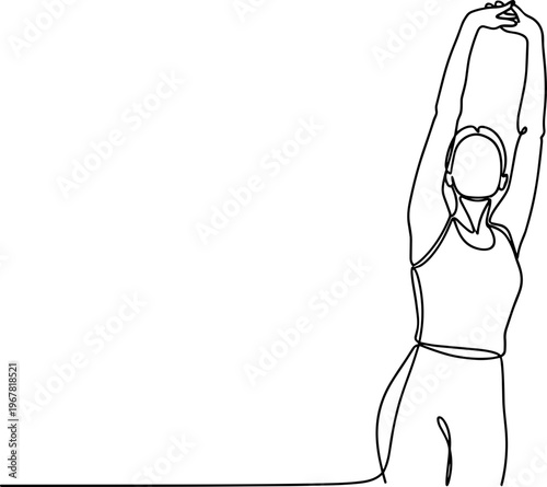 Woman doing yoga stretch exercise.