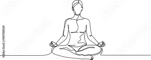 Woman sitting in yoga meditation pose.