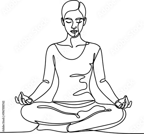 Woman Sitting in Meditation Posture.
