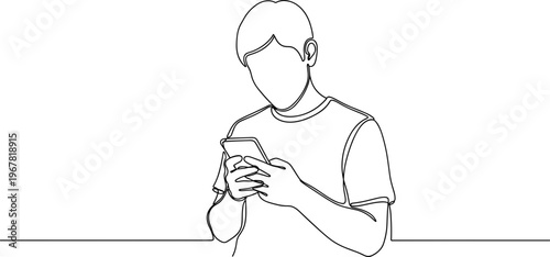Man looking at his mobile phone.