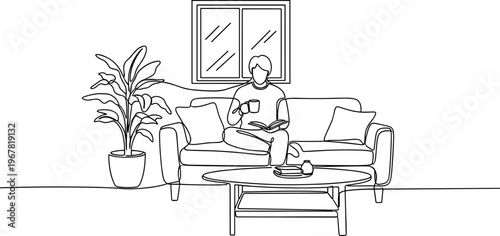 Man sitting on a couch relaxing.
