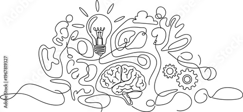 Creative Brainstorming Concept with Lightbulb Moment.