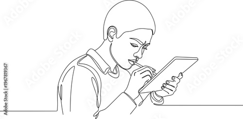 Boy looking at a smartphone.