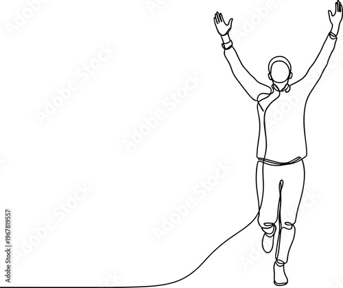 Man jumping in the air happily.