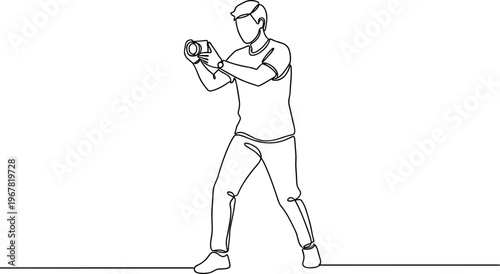 Man playing baseball with bat.