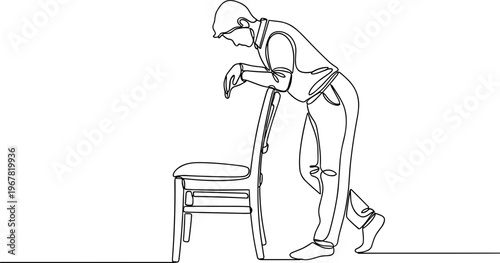 Man working with a vacuum cleaner.