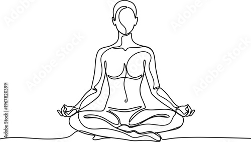Woman sitting in yoga meditation pose.