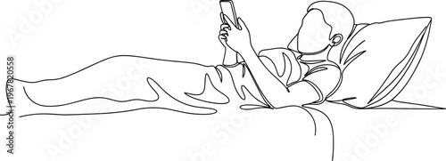 Person lying on bed with phone.