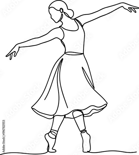 Young Woman in Ballet Dance Pose.