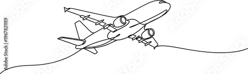 Airplane flying in the sky high.