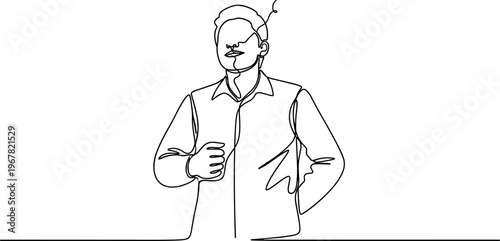 Man in a collared shirt standing.